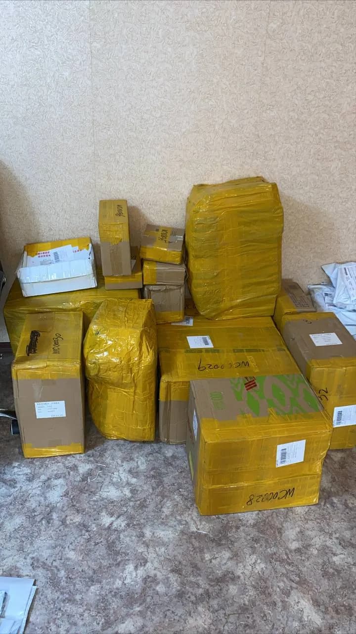 Коробки из нескольких заказов после получения