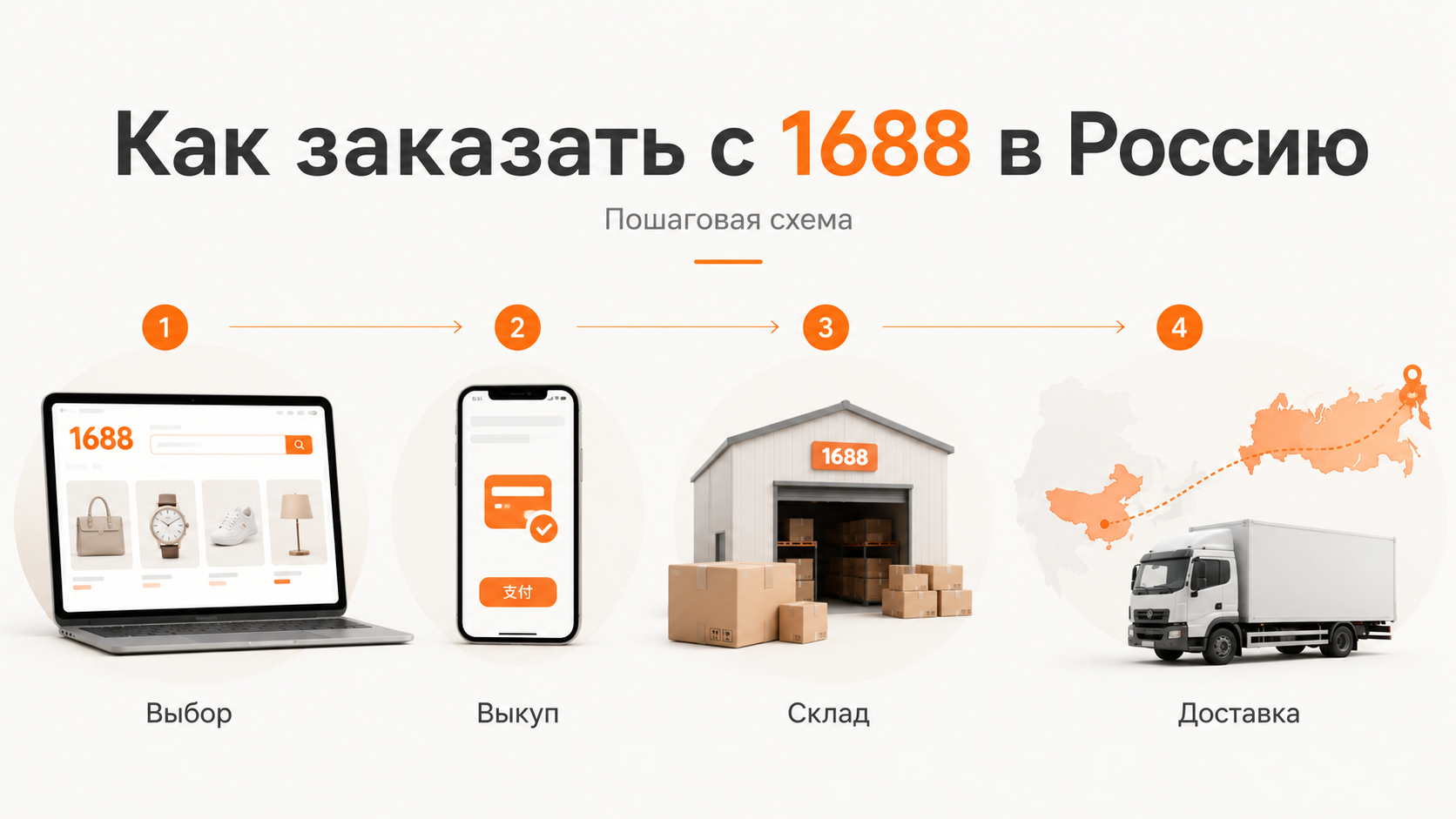 Как заказать с 1688 в Россию: пошаговая схема без лишней теории